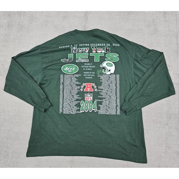 Vintage Y2K 2004 New York Jets Graphic T Shirt 2XL Green NFL Football - Picture 7 of 7